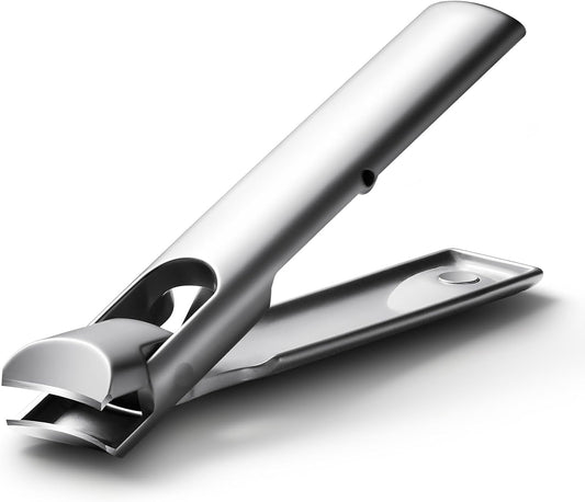 9mm Wide Jaw Opening Curved Finger Toe Nail Clippers with Catcher - Anti Splash Extra Large Toenail Clipper for Thick Nails, Nail Cutter Trimmer for Seniors, Men and Women