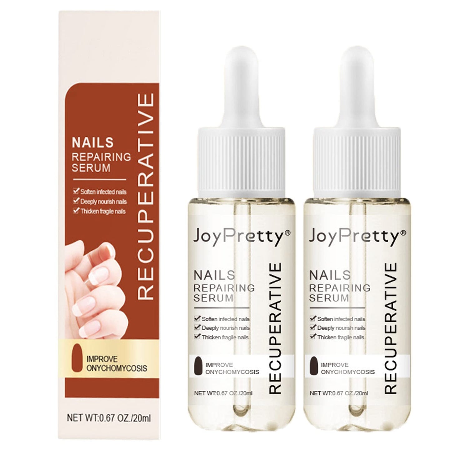 Joy Pretty Recuperative Nail Repairing Serum, Joy Pretty Nail Growth And Strengthening Serum, 7 Days Nail Repairing Serum, Intense Nail Repairing Serum, Nail Repair Essence Cuticle Strengthener (2PCS)