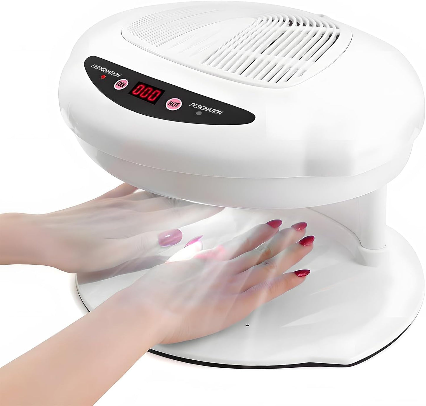 Nail Dryer for Regular Polish, 400W Nail Drying Fan with Sensor and Optional Hot and Cool Air, Professional Air Nail Dryer for Manicure Salon and Home Use