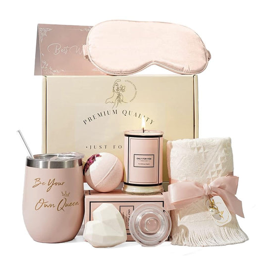 Pink Birthday Spa Gifts For Woman-Relaxing Spa Gift Basket Set-Unique Gift Ideas For Your Loved Ones-Christmas Gifts For Mom Sister Best Friend Wife-Unique Gift