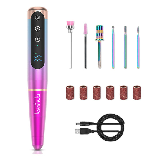 Lavinda Portable Electric Nail Drill, 35000RPM Professional Efile Nail Drill Kit for Acrylic, Gel Nails, Manicure Pedicure Polishing Shape Tools Design for Home Salon Use