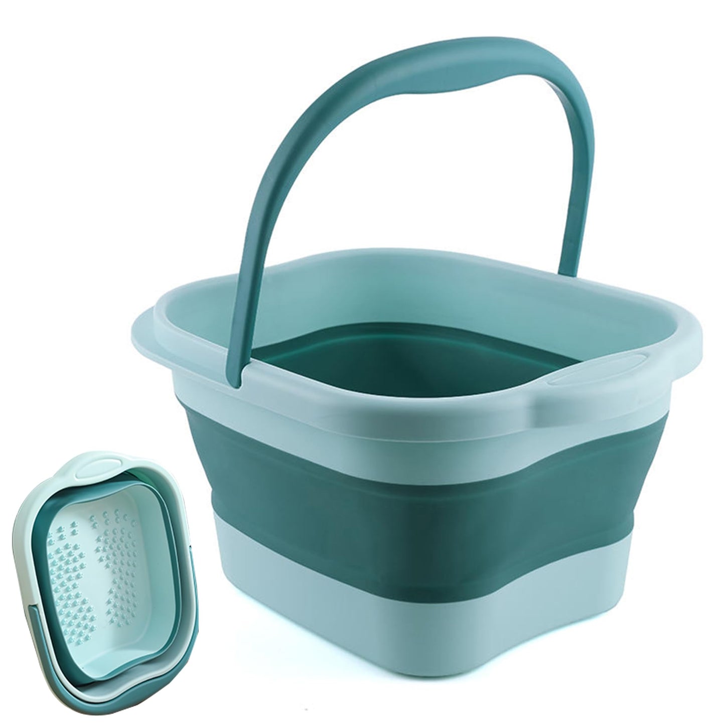 Leemeimei Foot Bath 15L(4 GL) Collapsible Foot Soak Tub with Handle, Foot Spa Bath Massager Foot Soaking for Dry Cracked Feet, Plastic Foot Bucket