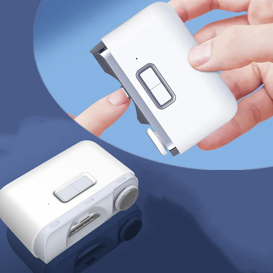 Electric Toenail Clipper, Electric Nail Clipper, 2-in-1 Cutting and Grinding Automatic Nail Clipper, 2-Speed Electric Nail Trimmer with LED Light,Electric Nail Clippers for Kids,Adults,Elderly (White)