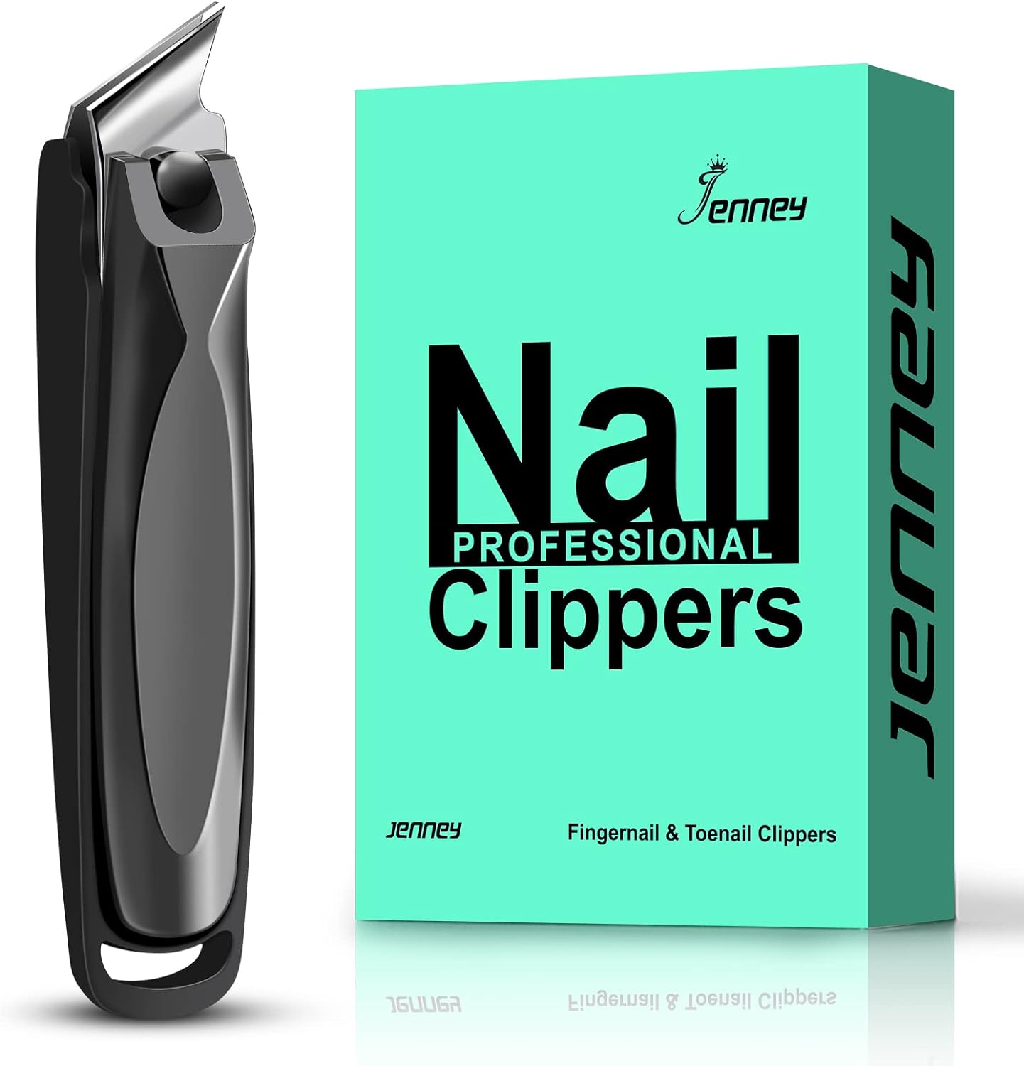 Slanted Edge Nail Clippers with Catcher, Diagonal Nail Clippers Sharp Stainless Steel Fingernail and Toenail Cutters, Professional No Splash Nail Trimmer Clippers with File for Women and Men