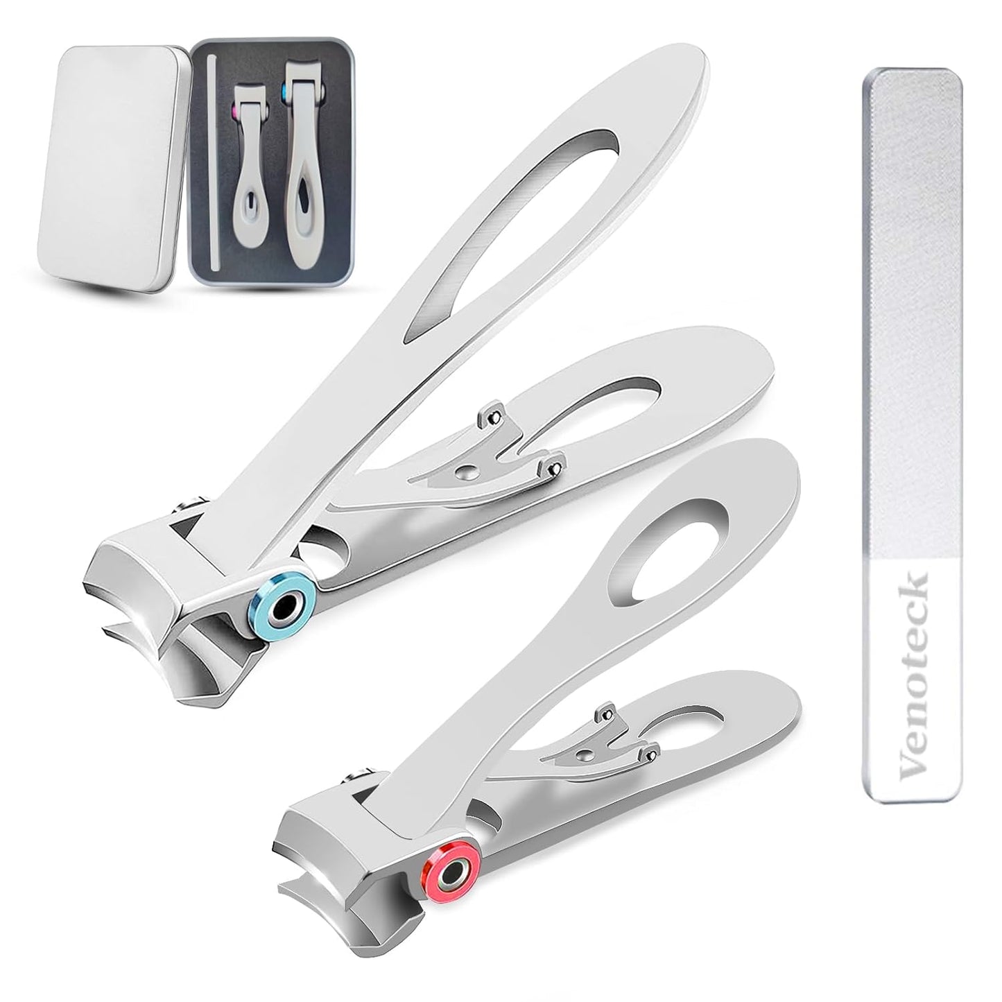 Nail Clippers Set,Fingernail Toenail Clippers for Thick Nails,Professional Nail Cutter for Men Women Adult Seniors