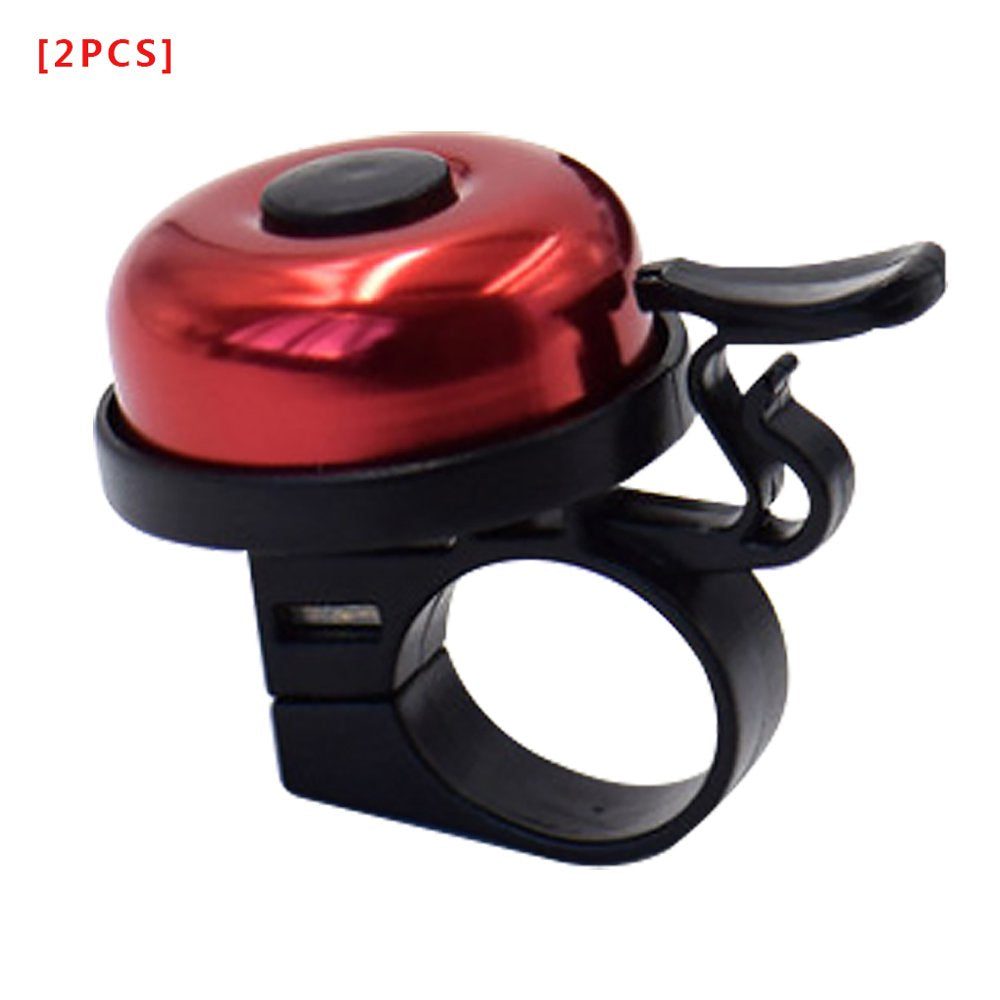 6Pcs Bike Bell Handlebar Loud Sound Siren Mountain Road Cycling Aluminum Alloy Alarm Ring Bicycle Accessory, Red