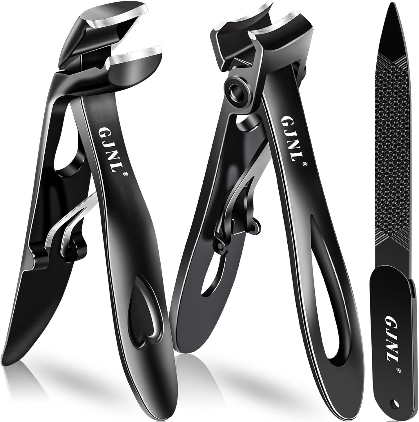 Toenail Clippers for Thick Nails,Angled Head Toe Nails Clippers for Thick Nails and Wide Jaw Nail Clippers for Men, Heavy Duty Nails Clippers Easier Trimming-Fingernail Clipper for Seniors(Black)
