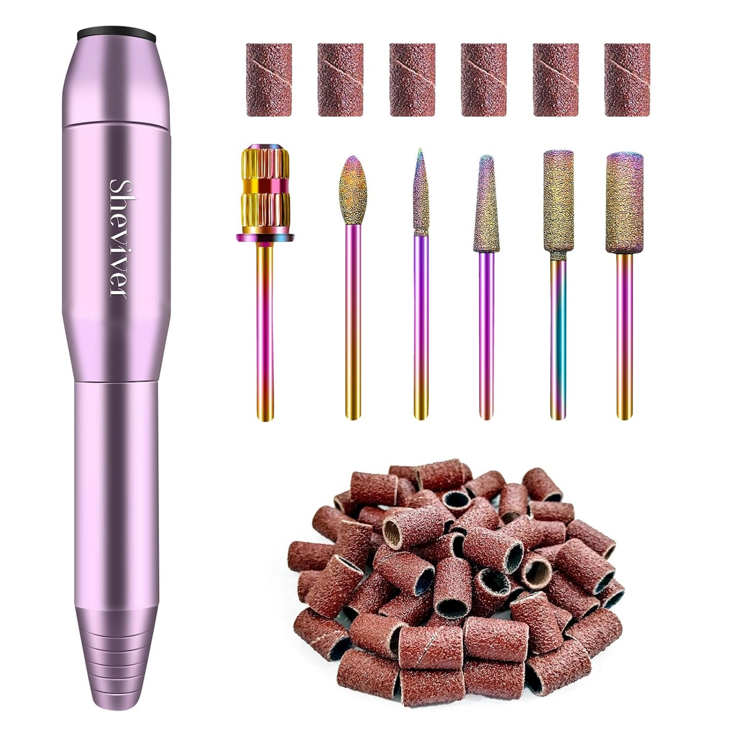 Electric Nail Drill Kit, Electric Nail File for Acrylic Gel Nails, Professional Nail Drill Machine Efile Manicure Pedicure Tools with Iridescent Nail Drill Bits for Home Salon