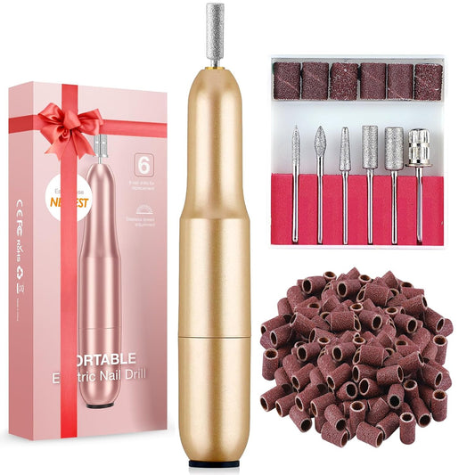 Electric Nail Drill File Professional: for Acrylic Gel Dip Powder Nails Portable Nail Drill Machine Kit Manicure Pedicure Tools Polishing Set with Nail Drill Bits Sanding Bands