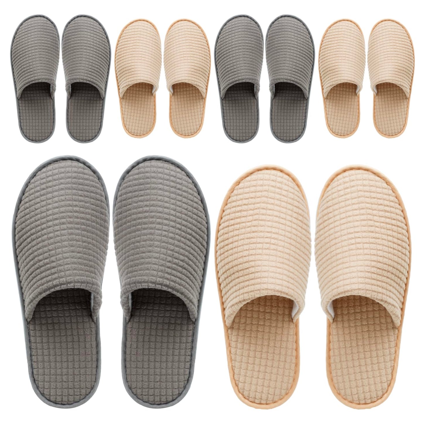 OSTADARRA 6 Pairs Spa Slippers, Non Slip Disposable Slippers For Guest, Washable Reusable, Which Can Be Used As Women Men, House, Indoor, Bathroom, Bedroom, Hotel, Bride Slippers