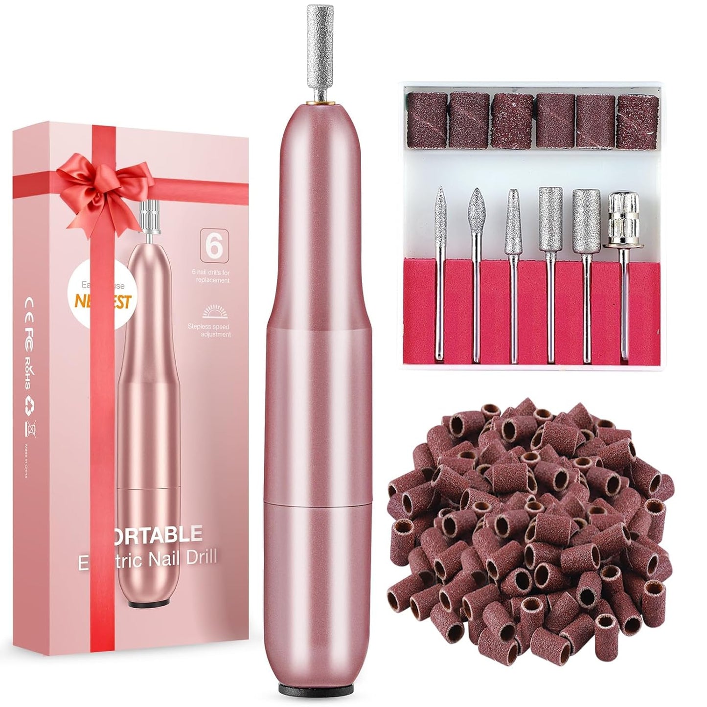 Nail Drill Electric File Machine: Portable Nail Drill Kit for Acrylic Gel Dip Powder Nails Manicure Pedicure Tools Polishing Set