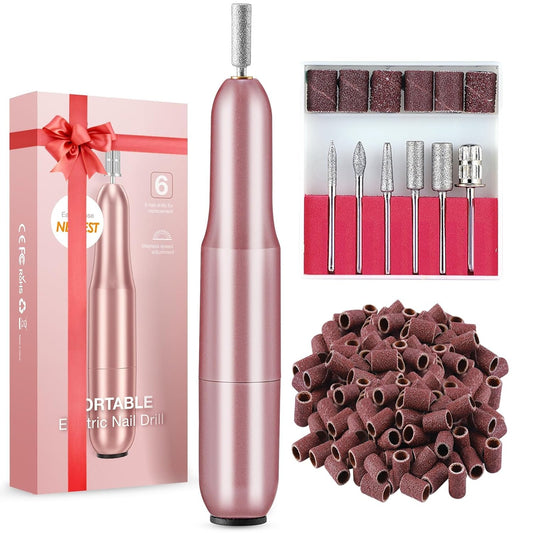 Nail Drill Electric File Machine: Portable Nail Drill Kit for Acrylic Gel Dip Powder Nails Manicure Pedicure Tools Polishing Set