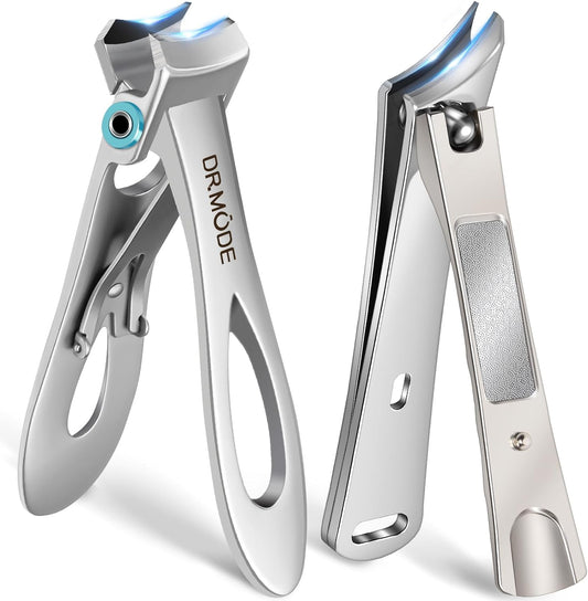 DRMODE Nail Clippers for Men Thick Ingrown Nails, Heavy Duty Large Toe Nail Clippers for Thick Nails for Seniors with Wide Opening, Ultra Sharp Upgraded Slanted Curved Ingrown Toenail Clippers