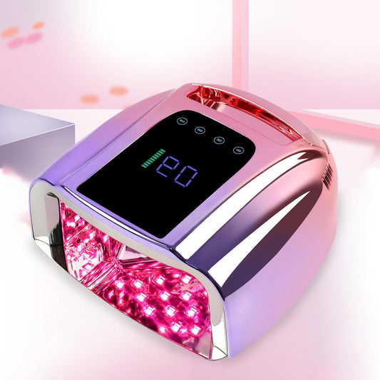 96W Rechargeable UV LED Nail Lamp,Portable Cordless UV Light for Nails with LCD Display Auto Sensor,4 Timer Setting and Smart Sensor Nail Dryer,Nail Cure Light with Removable Bottom(Colorful)