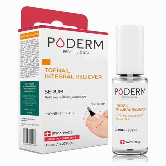 PODERM – 2 in 1 TOENAIL INTEGRAL RELIEVER – Soften Nail – Toe and Fingernail Pain Reliever – Emollient properties - 100% Natural Ingredients and Vegan – Quick & Easy – Swiss Made (INTEGRAL RELIEVER)