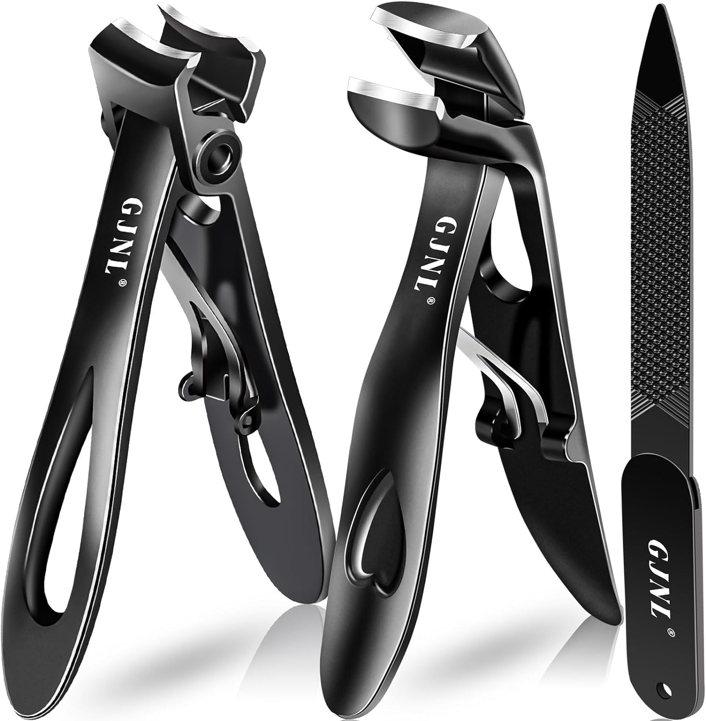 Toenail Clippers for Thick Nails,Angled Head Toe Nails Clippers for Thick Nails and Wide Jaw Nail Clippers for Men, Heavy Duty Nails Clippers Easier Trimming-Fingernail Clipper for Seniors(Black)