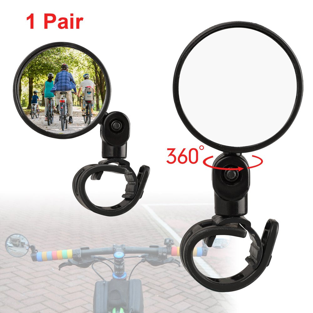 Eeekit Mini Rotate Rearview Handlebar Glass Mirror Bicycle Mirror Set, Universal Cycling Bike Bicycle Handlebar Rear View Mirror with 360 Degree Rotation for Mountain Road Bike Cycling Bicycle