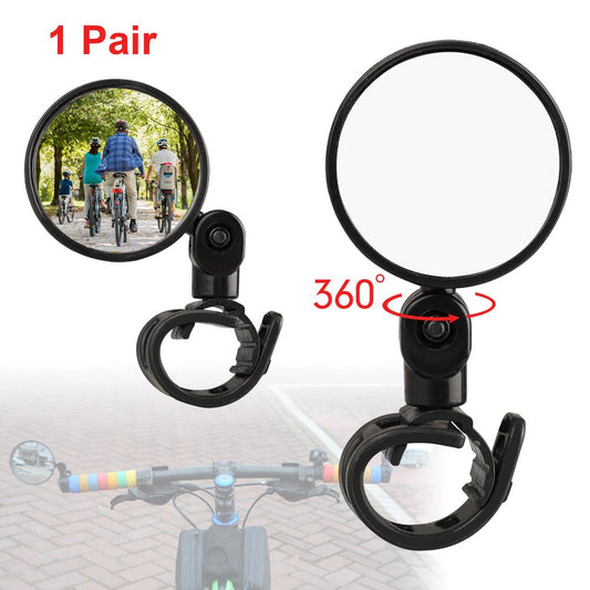 Eeekit Mini Rotate Rearview Handlebar Glass Mirror Bicycle Mirror Set, Universal Cycling Bike Bicycle Handlebar Rear View Mirror with 360 Degree Rotation for Mountain Road Bike Cycling Bicycle