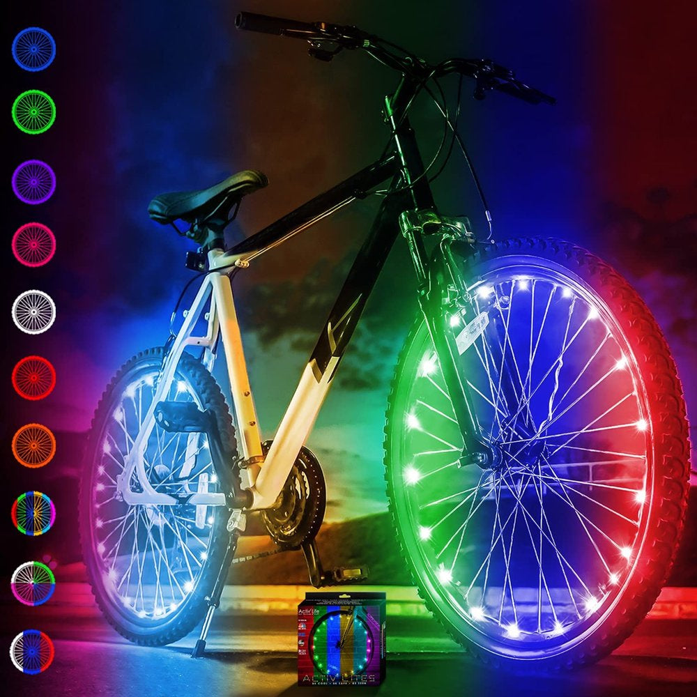 Activ Life LED Bike Wheel Lights Bicycle Spoke Light for Night Riding White 2-Pack
