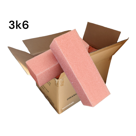 Nail Buffer Block 3 way 80/80 Orange White Grit 500 pc #3K6