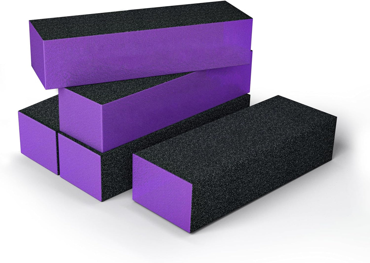 Nail Buffer Sanding Block Polisher Buffing File 80/100/80 Grit for Acrylic Nail Art Kit Manicure Tools 5 PCS (Black Purple)