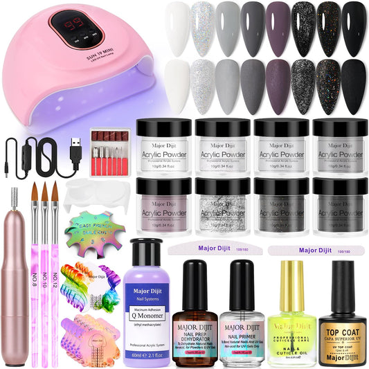 Acrylic Nail Kit Included Monomer Acrylic Powder and Liquid Set with Nail Dehydrator and Nail Primer with Cuticle Oil Set Manicure Supplies