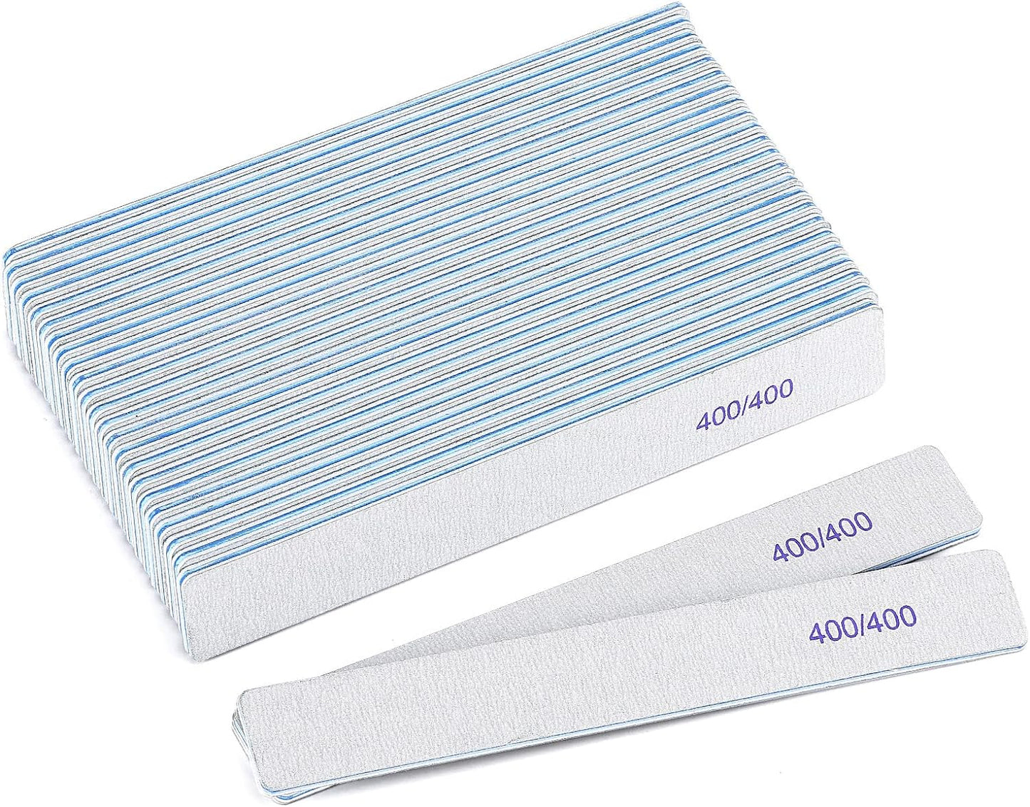 25 Count Fine Grit Nail Files 400/400 Grit, Nail Buffers for Buffing and Smoothing Natural Nails