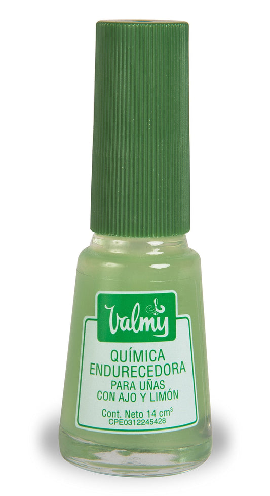 Valmy 2in1 Garlic Nail Hardener & Lemon Nail Whitener Base Coat Nail Polish - Nail Strengthener for Thin Nails and Growth, Yellow Nails Treatment - Endurecedor de Uñas, 0.47 Fl oz