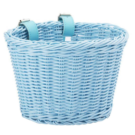 Children'S Bicycle Basket Ribbon Set - Handlebar Wicker Basket with Colored Bicycle Ribbon Bell and 30 Stickers, Suitable for Boys and Girls' Bicycle Decoration Accessories