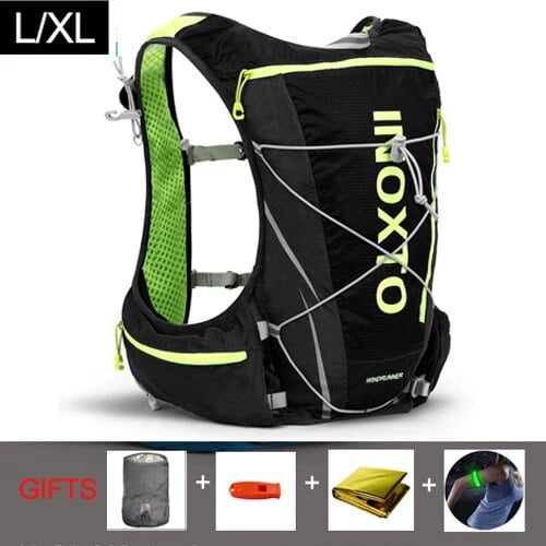 8L Running Hydration Vest Backpack Men Women Outdoor Sport Bags Trail Marathon Jogging Hiking Backpack option Water Bag Flask only LXL black bag