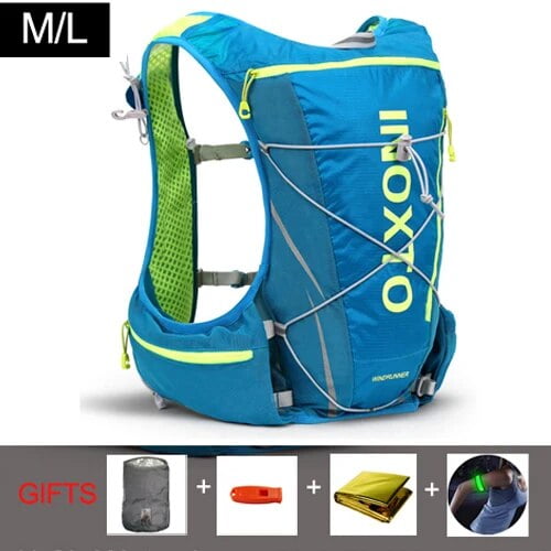 8L Running Hydration Vest Backpack Men Women Outdoor Sport Bags Trail Marathon Jogging Hiking Backpack option Water Bag Flask only ML blue bag