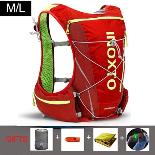 8L Running Hydration Vest Backpack Men Women Outdoor Sport Bags Trail Marathon Jogging Hiking Backpack option Water Bag Flask only ML red bag