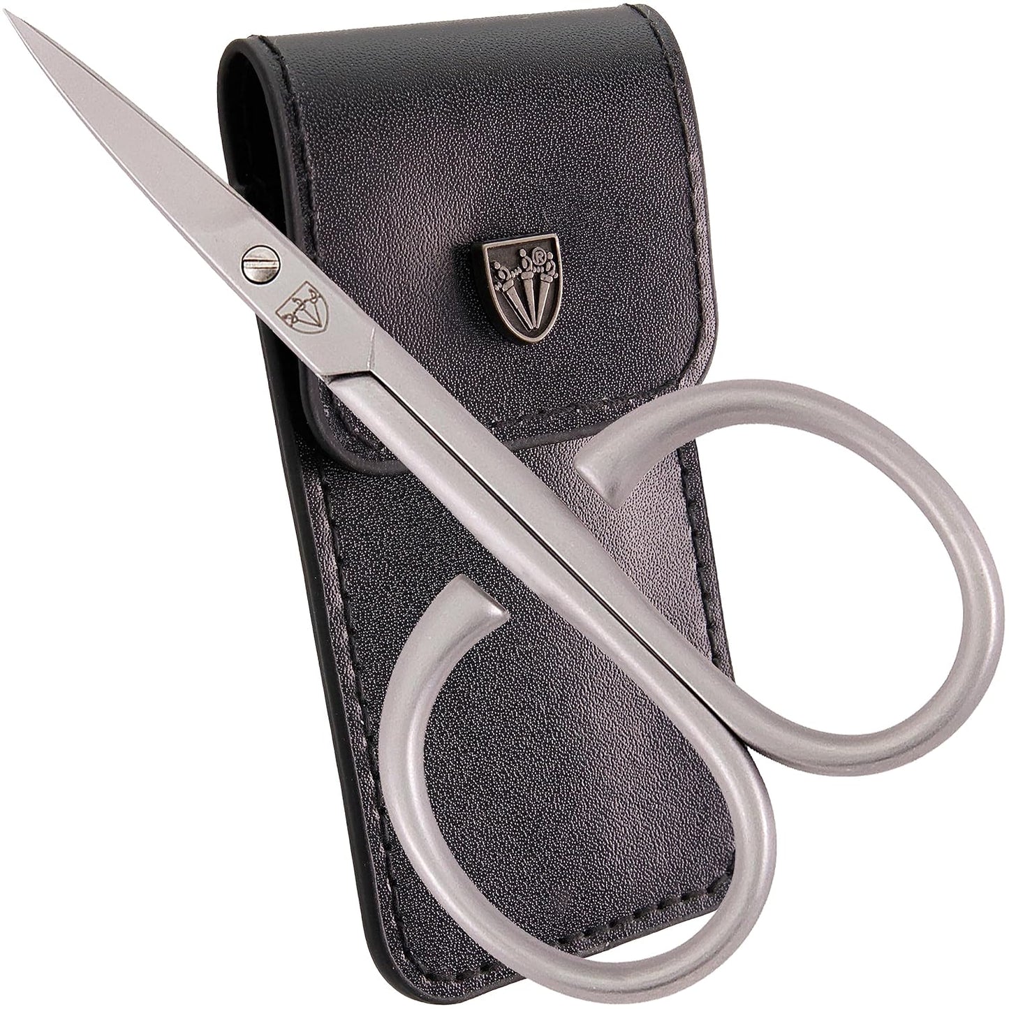 3 Swords Germany - brand quality STAINLESS STEEL INOX CURVED CUTICLE SCISSORS - STRONG SCISSORS FOR STRONG PEOPLE with case by 3 Swords Germany