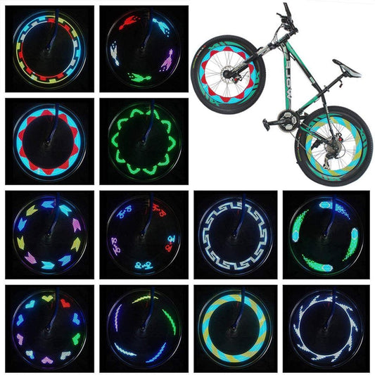 LED Bike Wheel Lights - Waterproof Bicycle Wheel Lights, Ultra Bright Bike Spoke Lights Bike Tire Lights, Safety Adult and Kids Bike Accessories, Cool 14 LED 30 Patterns Bike Lights for Wheels(1 Pack)