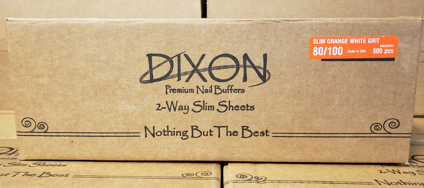 Dixon 2-Way Premium Slim Orange White Buffers - Grit 80/100 (500 pcs)-
