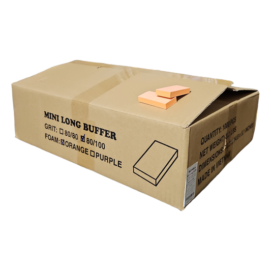 Monika Mini Long Nail Buffer Orange White 80/100 1000 pc #MB02
