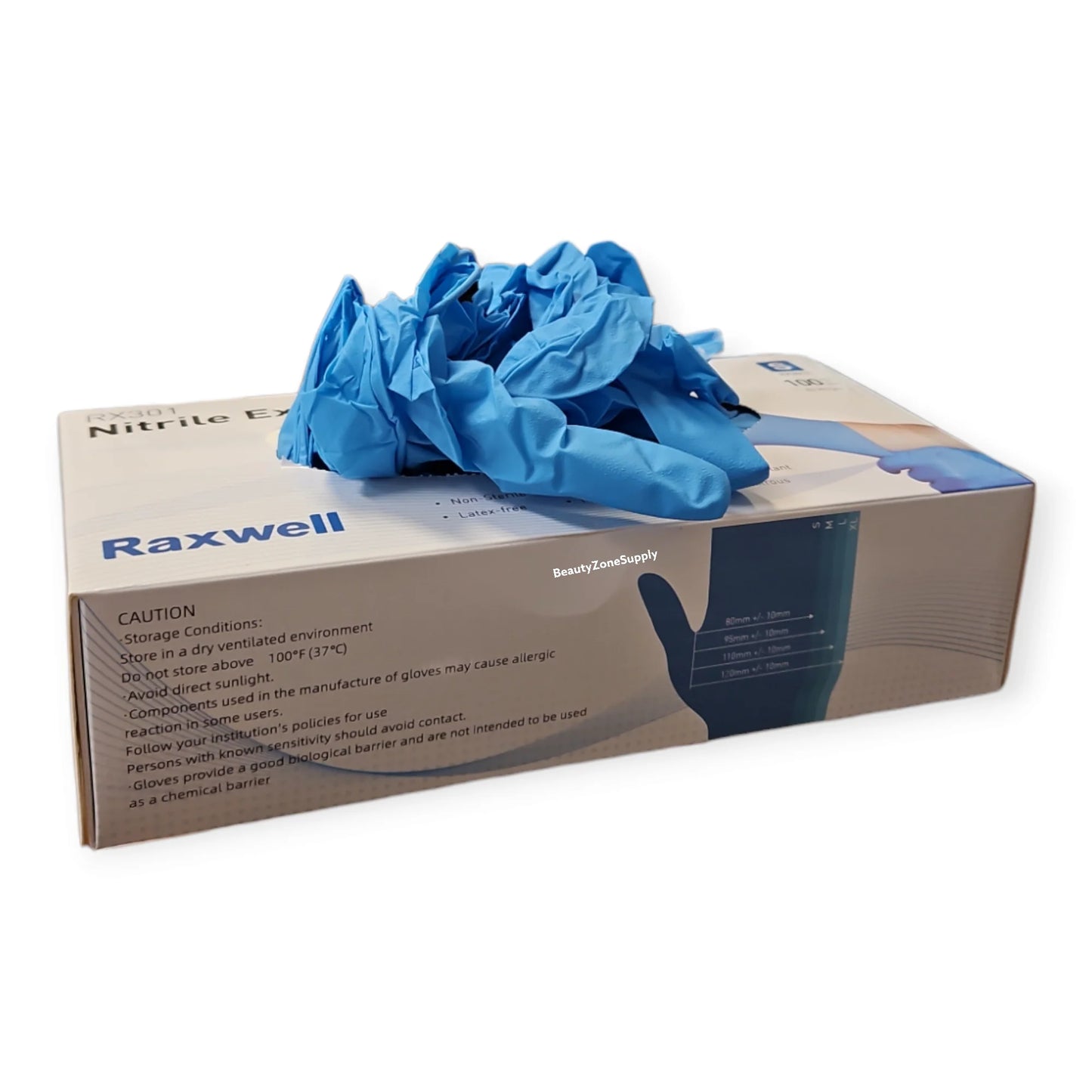 Raxwell Nitrile Examination Gloves Blue Case 10 Box