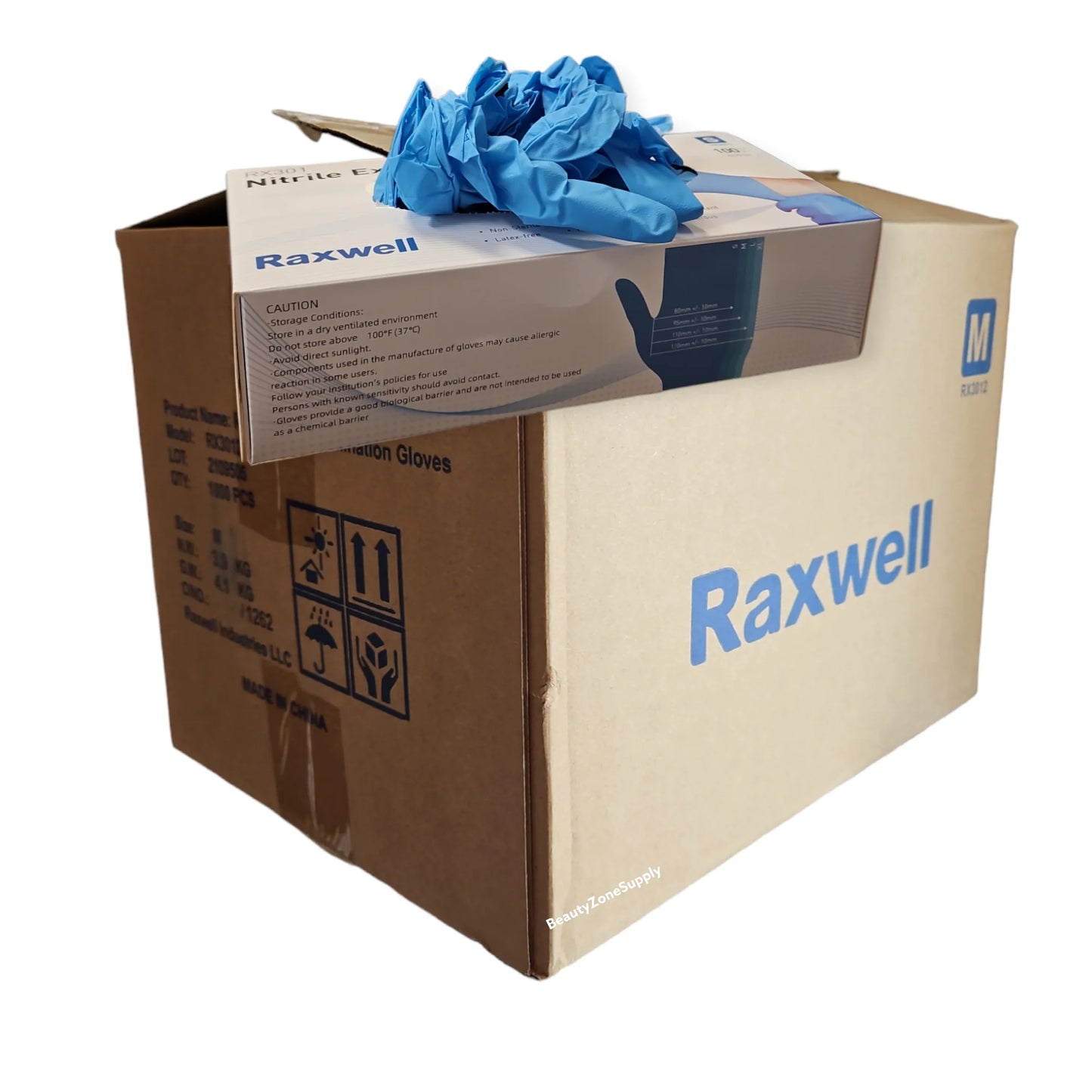 Raxwell Nitrile Examination Gloves Blue Case 10 Box