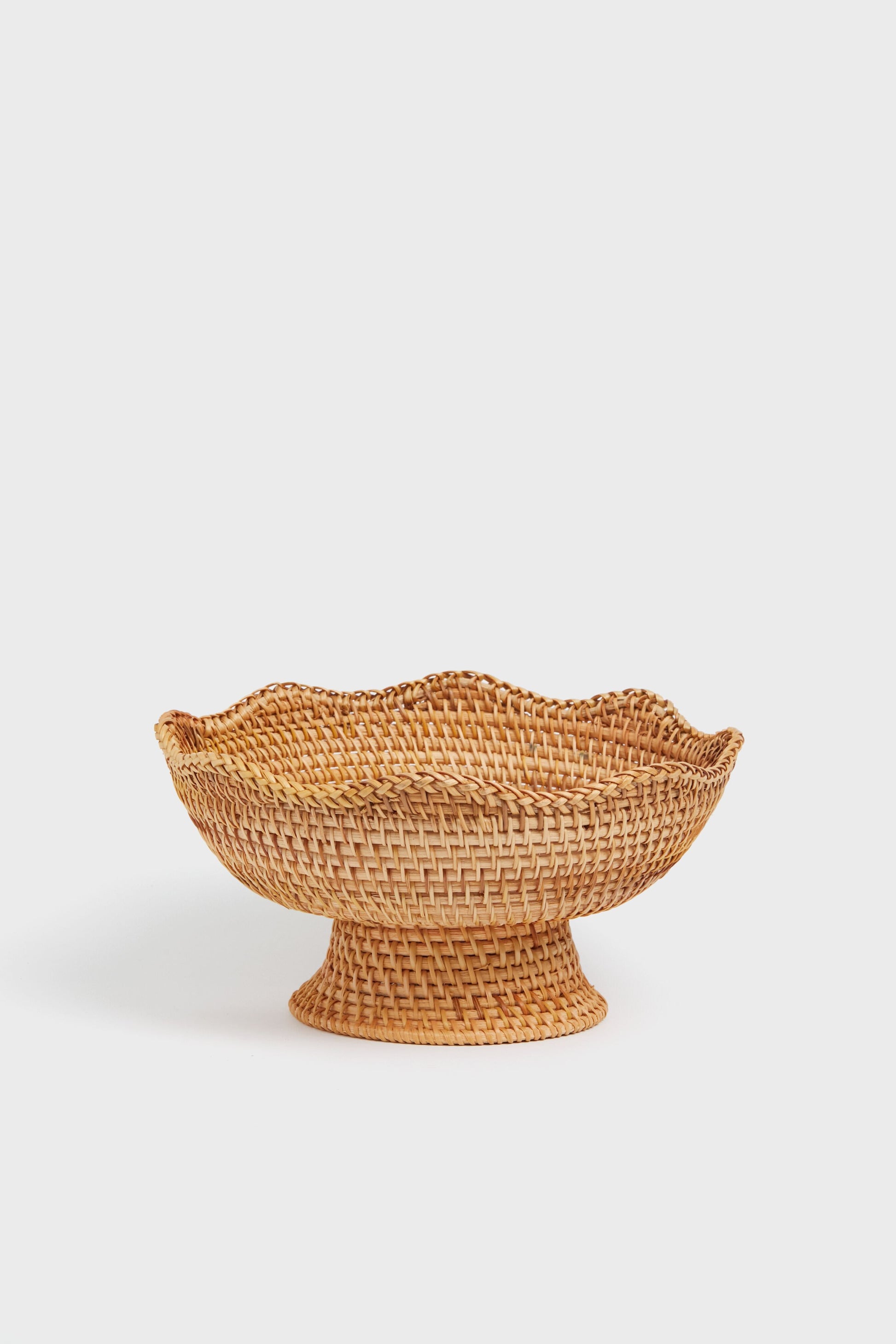 Light Rattan Footed Bowl