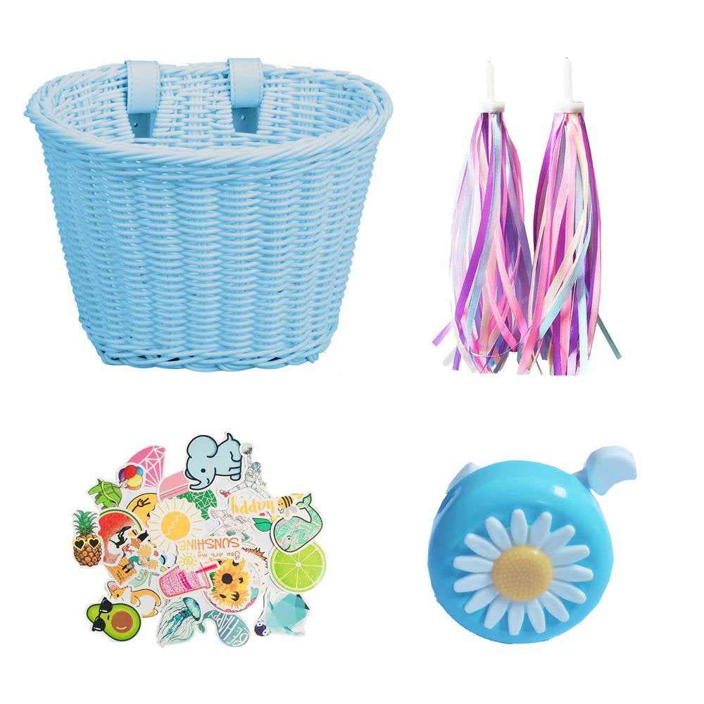 Fovolat Bike Baskets Front Bike Basket Front Girls Bicycle Basket Waterproof Children'S Bicycle Basket Suitable for Most Children'S Bicycles and Kids Tricycles Handlebar Basket Regular