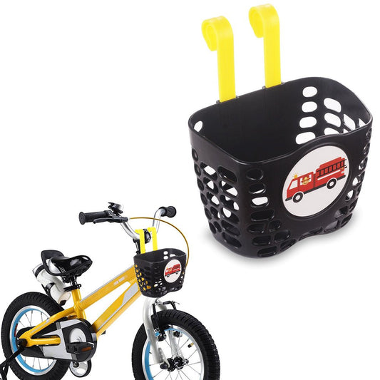 Mini-Factory Kid'S Bike Basket, Cute Fire Truck Pattern Bicycle Handlebar Basket for Boy - Fire Truck