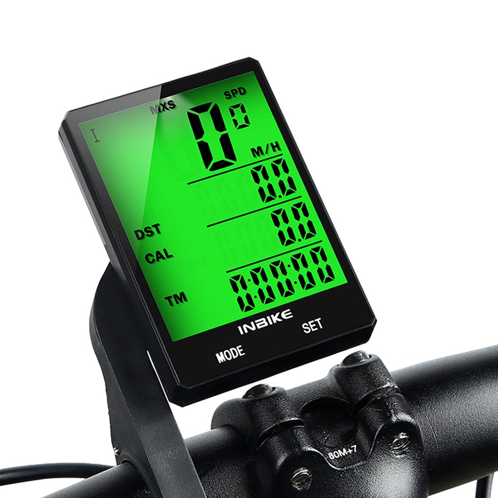 INBIKE 2.8 Inch Bike Wireless Computer Multifunction Rainproof Riding Bicycle Odometer Cycling Speedometer Stopwatch Backlight Display