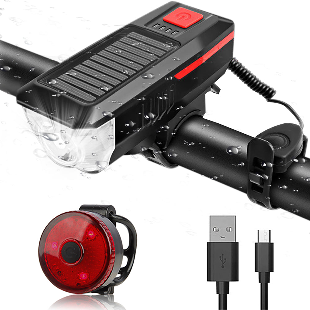 PLUSBRAVO Bike Lights for Night Riding Rechargeable Bicycle Accessories Set of Front and Back LED Lights for Kids and Adult