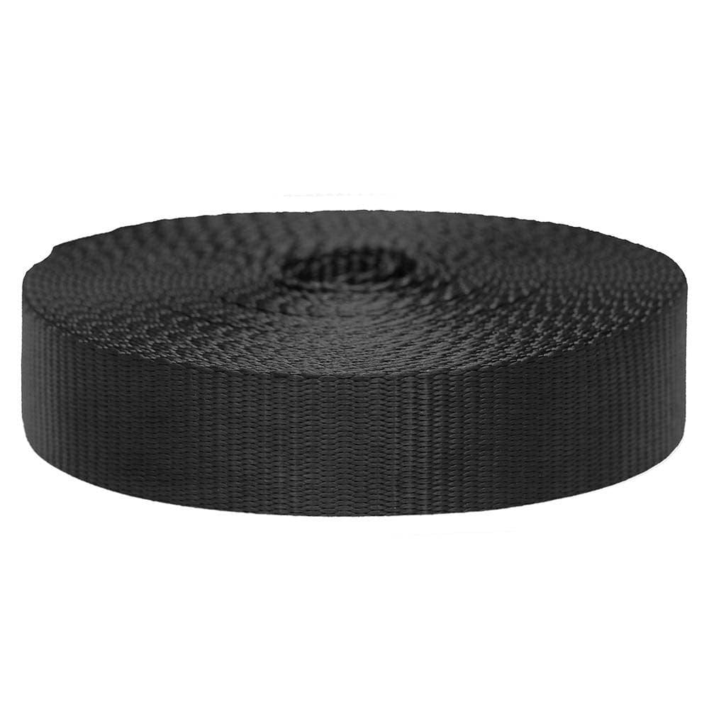 Black 1" X 5 Yards Nylon Webbing Medium Weight Nylon Strap Black