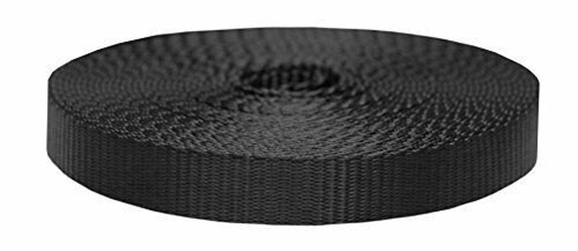 Black 1" X 5 Yards Nylon Webbing Medium Weight Nylon Strap Black