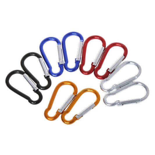 CANKER Hot 10Pcs Aluminum Alloy D Carabiner Spring Snap Clip Hooks Keychain Quickdraws