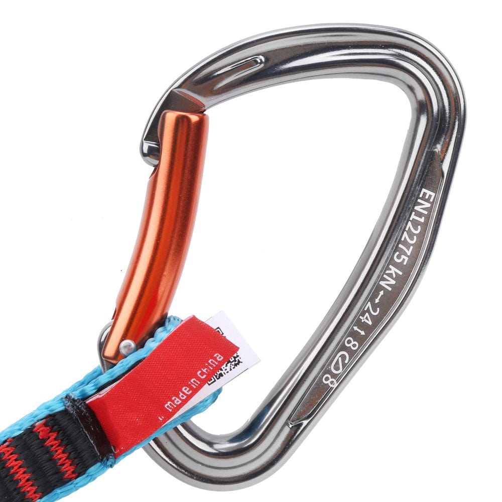 Ccdes Quickdraw,Climbing Equipment,Outdoor Climbing Protection Quickdraw Nylon Flat Belt Carabiner Straight Curved Door