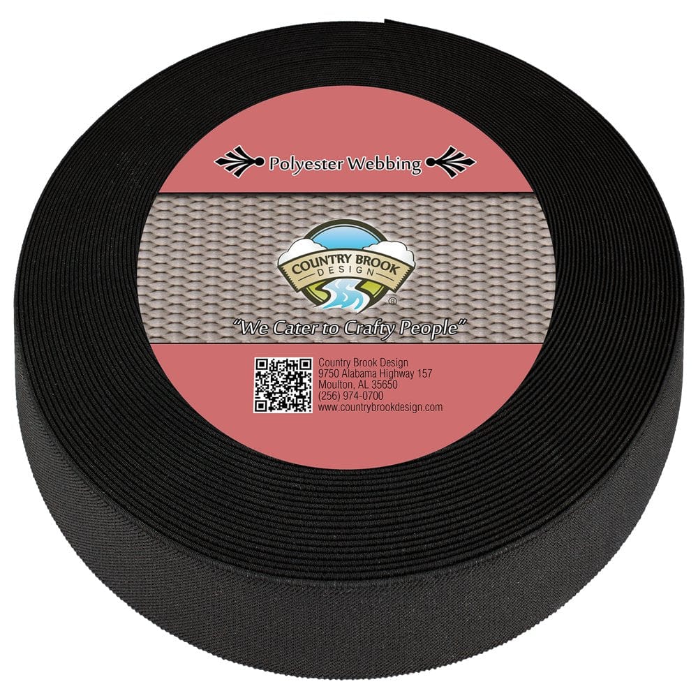 Country Brook Design® 1 1/2 Inch Black Suspender Elastic Webbing, 6 Yards