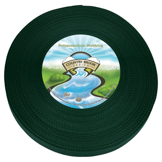 Country Brook Design® 1/2 Inch Dark Green Polypro Webbing, 10 Yards