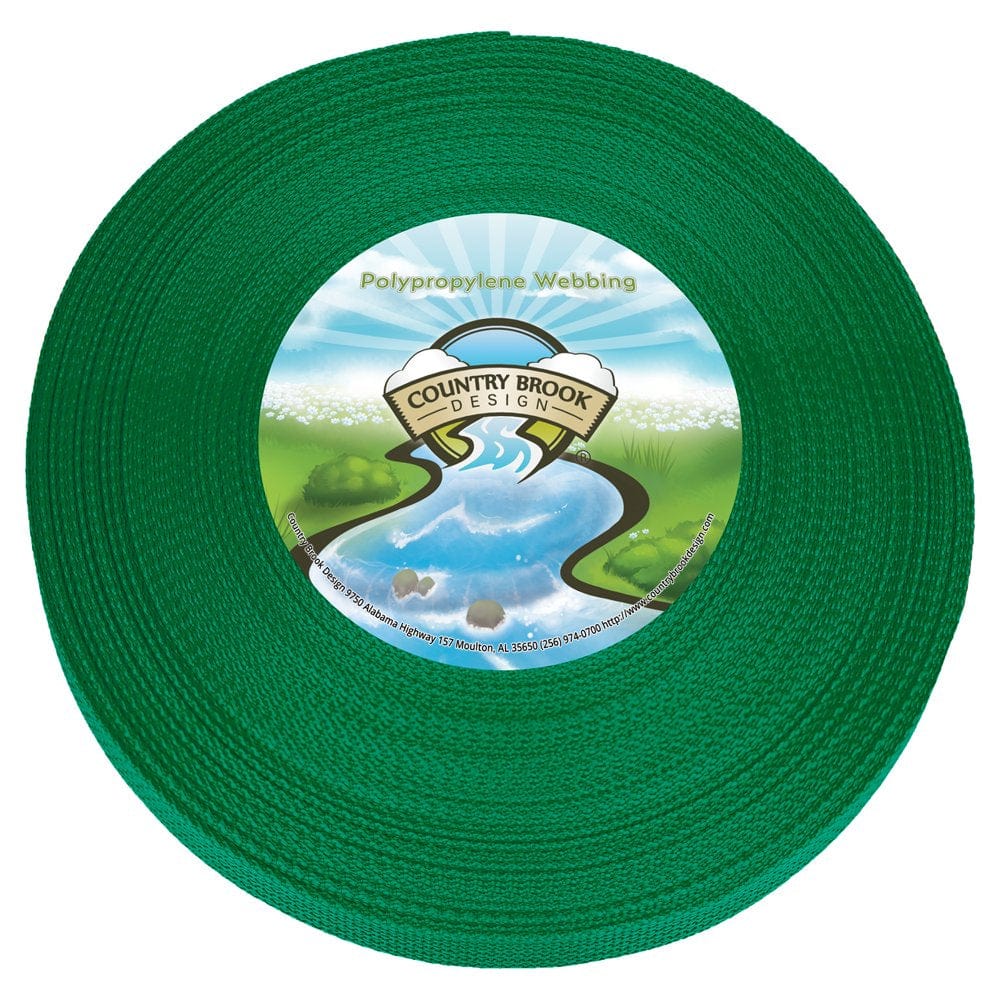 Country Brook Design® 1/2 Inch Dark Green Polypro Webbing, 10 Yards